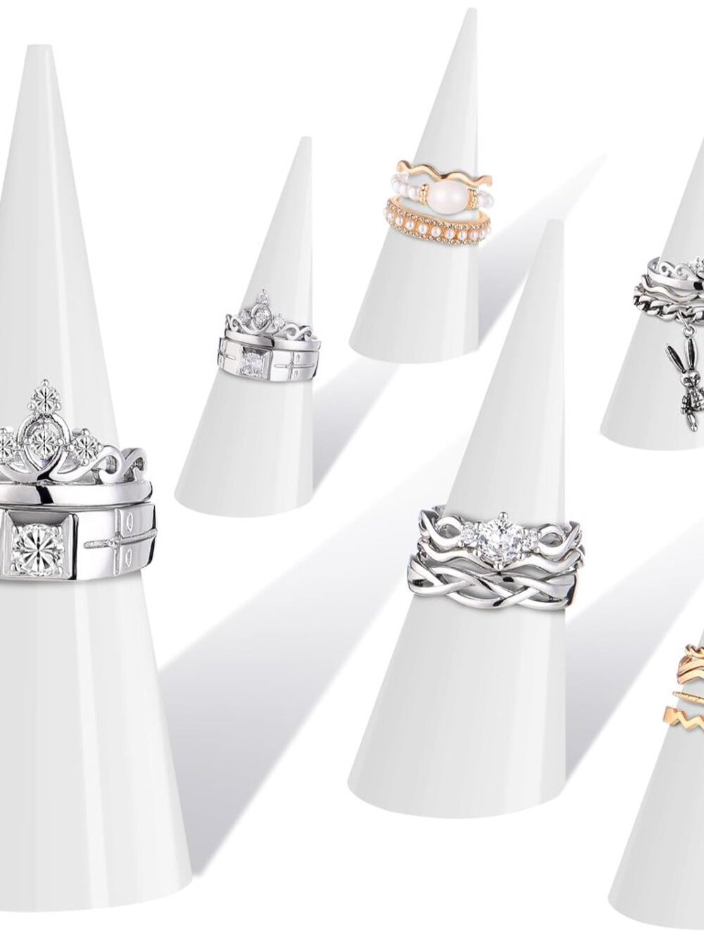 Ring Display, Acrylic Ring Holder, Crystal Cone
